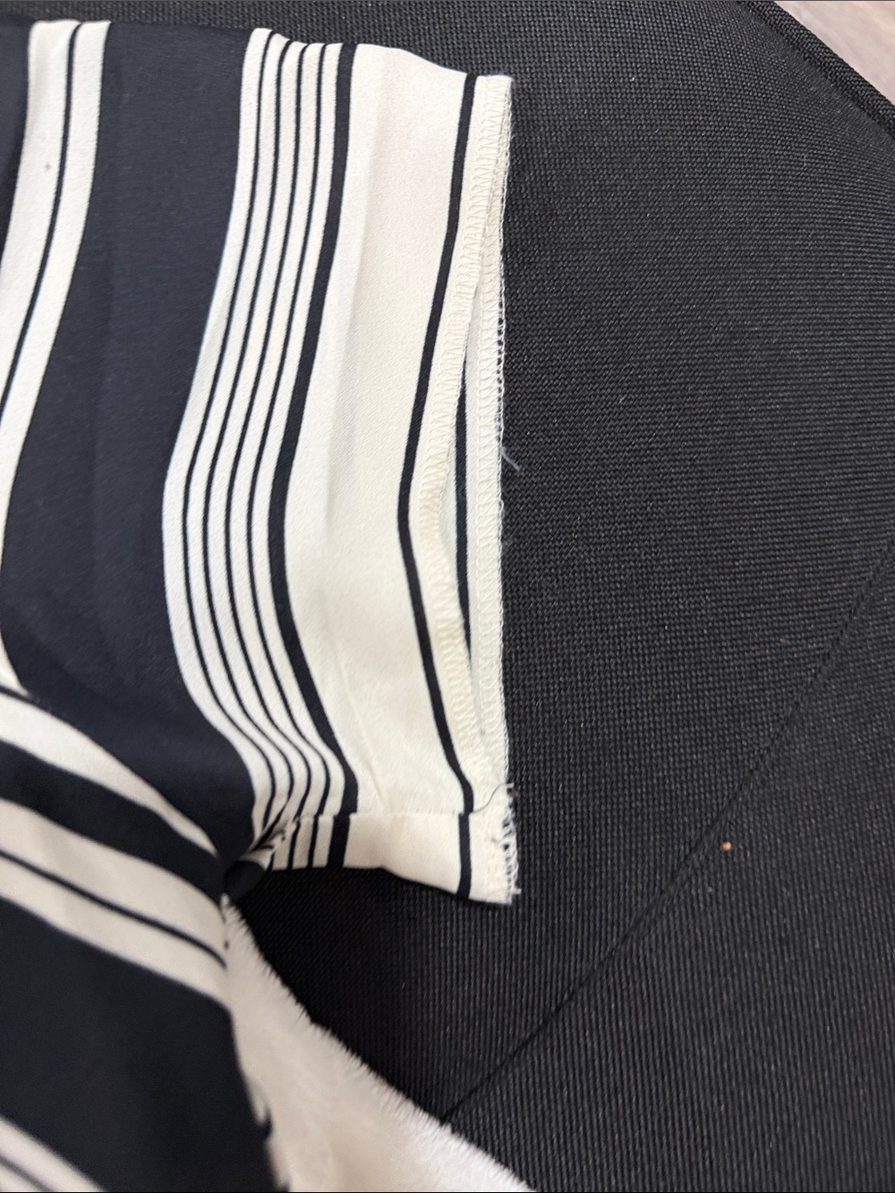 LOFT Black and Cream Striped Short Sleeve Tee - Picture 6 of 6